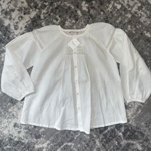 Brand new bonpoint Milk White Blouse - size 6 girls